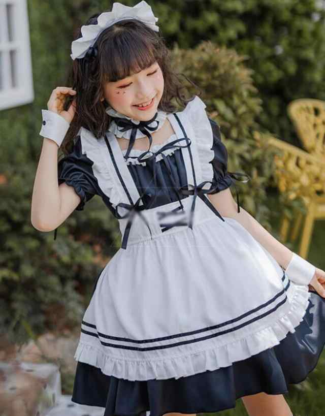 子供メイド服 子どもワンピース 女の子コスチューム キッズ半袖ワンピ